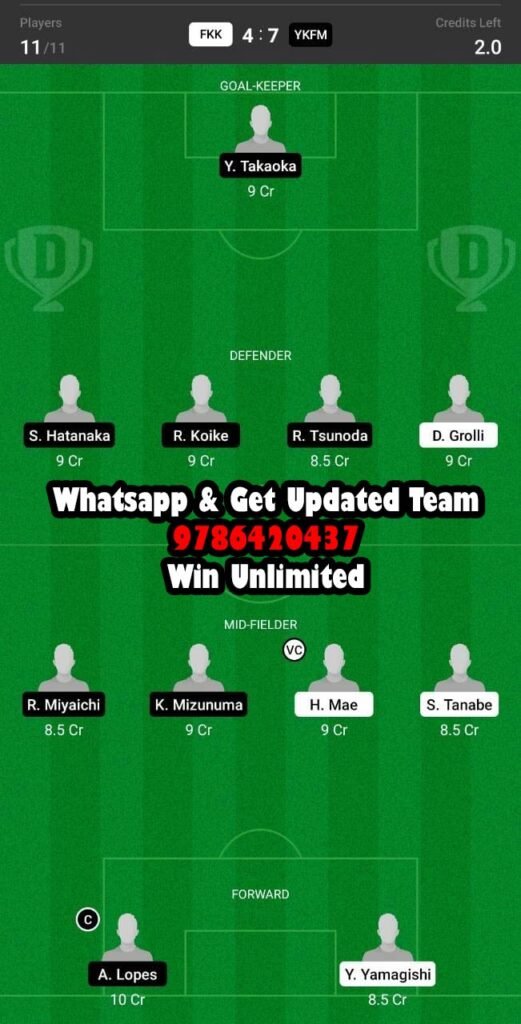 Fkk Vs Ykfm Dream Team Fantasy Prediction J League