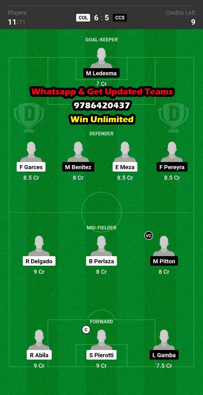 Col Vs Ccs Dream Team Fantasy Prediction Argentinian League