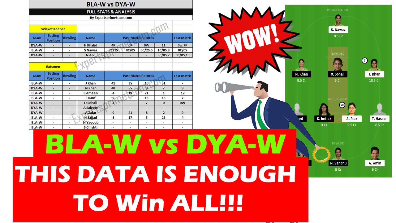 BLA-W vs DYA-W Dream11 players stats & Analysis BLA-W vs DYA-W Dream11 Team BLA-W vs DYA-W Experts Prime Team
