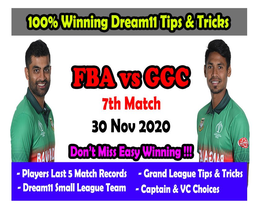 FBA vs GGC dream11 feature image 7th match T20