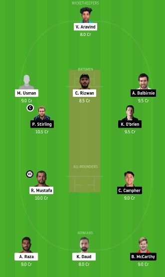 UAE vs IRE 2nd ODI dream11 team fantasy cricket prediction