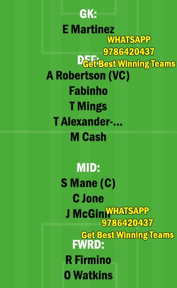 LIV vs AVL Dream11 Team fantasy Prediction Premier League