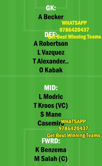 LIV vs RM Dream11 Team fantasy Prediction Champions League