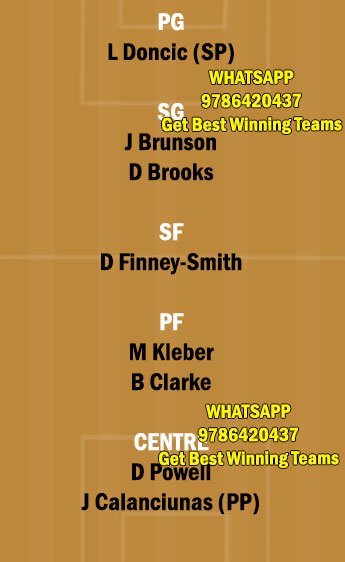 MEM vs DAL Dream11 Team fantasy Prediction NBA