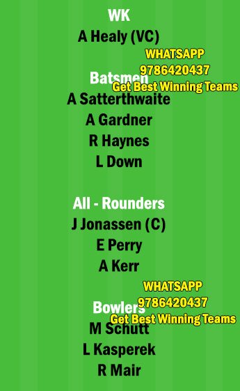 NZ-W vs AU-W 3rd ODI Dream11 Team fantasy Prediction