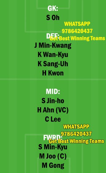 PHG vs JEJ Dream11 Team fantasy Prediction Korean League