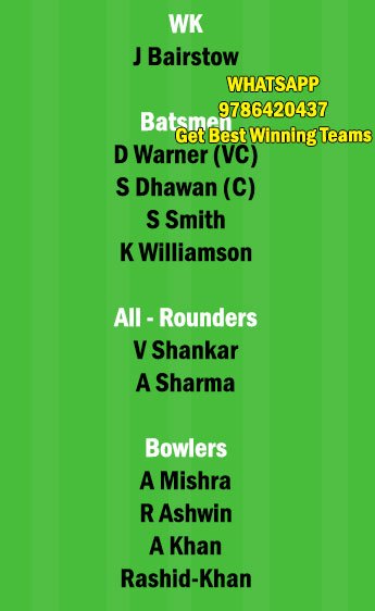 SRH vs DC 20th Match Dream11 Team fantasy Prediction IPL 2021