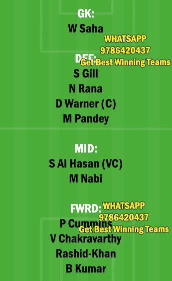 SRH vs KOL 3rd Match Dream11 Team fantasy Prediction IPL 2021