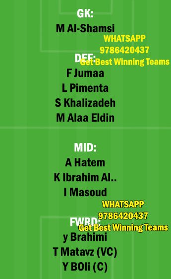 WAH vs RAY Dream11 Team fantasy Prediction Asian Champions League