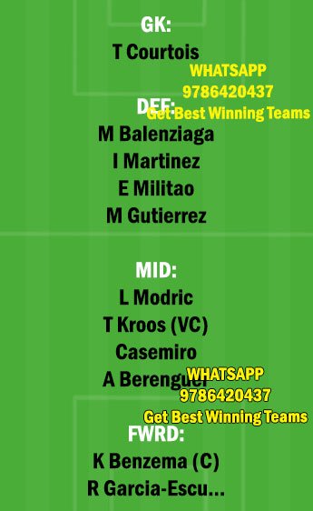 ATH vs RM Dream11 Team fantasy Prediction LaLiga Santander