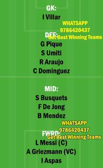 BAR vs CEV Dream11 Team fantasy Prediction LaLiga Santander