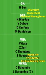 BEI vs DLN Dream11 Team fantasy Prediction Chinese super League