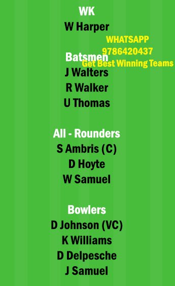 BGR vs SPB 23rd Match Dream11 Team fantasy Prediction Dream11 Vincy Premier League