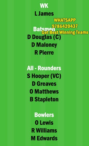 DVE vs LSH 25th Match Dream11 Team fantasy Prediction Dream11 Vincy Premier League