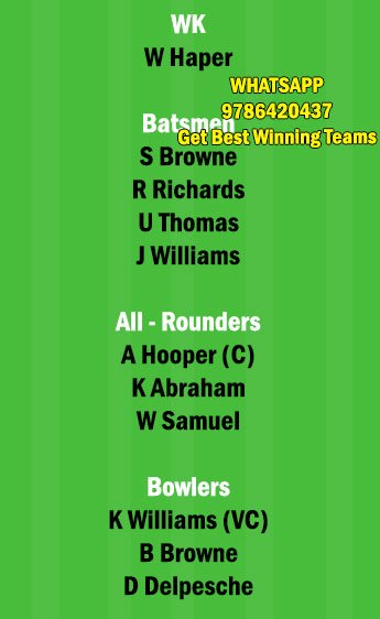 GRD vs BGR 27th Match Dream11 Team fantasy Prediction Dream11 Vincy Premier League