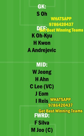 GWN vs JEJ Dream11 Team fantasy Prediction Korean League