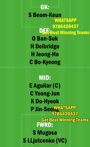 INC vs JNB Dream11 Team fantasy Prediction Korean League