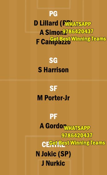 POR vs DEN Dream11 Team fantasy Prediction NBA (2)