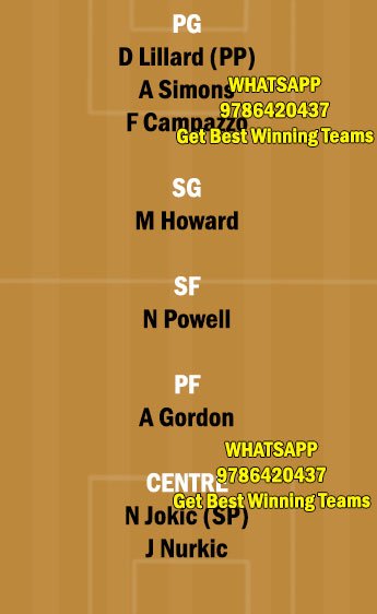 POR vs DEN Dream11 Team fantasy Prediction NBA (3)