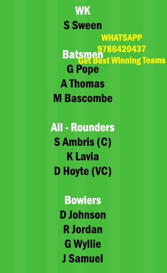 SPB vs FCS 13th Match Dream11 Team fantasy Prediction Dream11 Vincy Premier League