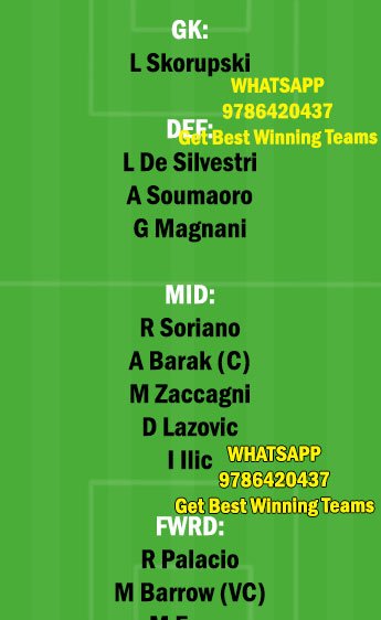 Ver Vs Bog Dream11 Team Fantasy Prediction Serie A