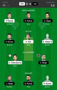 RAN vs JAM 14th Match Dream11 Team fantasy Prediction BYJU's Jharkhand T20