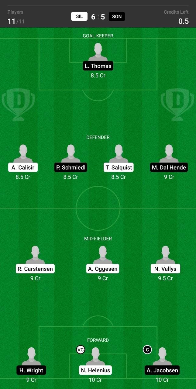 SIL vs SON Dream11 Team fantasy Prediction Danish Premier League