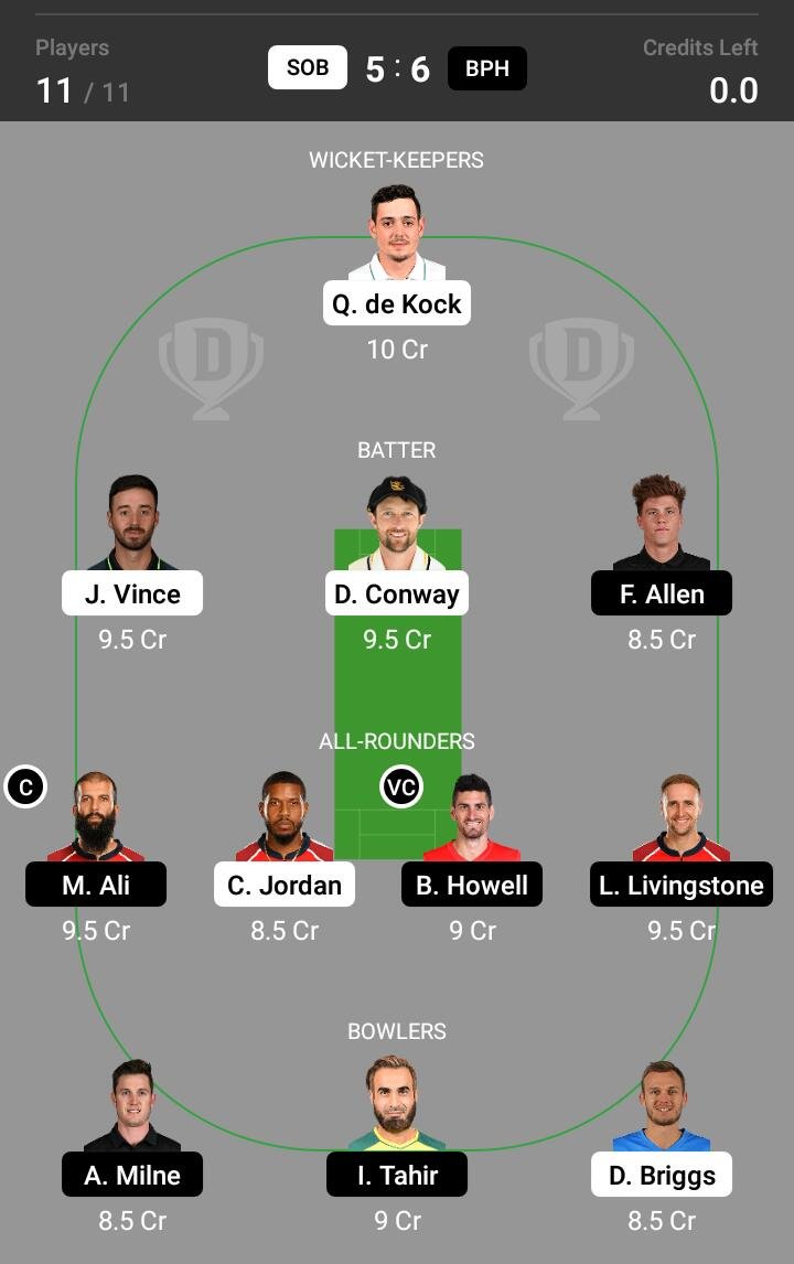 SOB vs BPH 11th Match Dream11 Team fantasy Prediction The Hundred Men