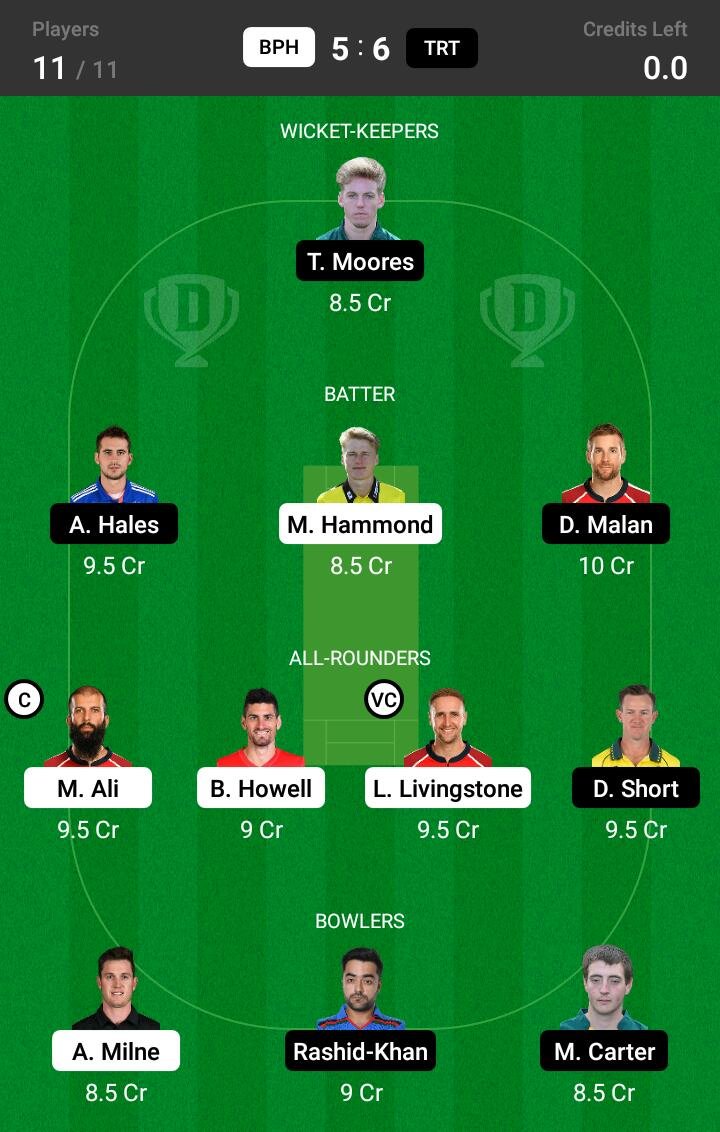 BPH vs TRT 14th Match Dream11 Team fantasy Prediction The Hundred Men