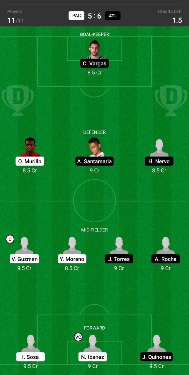 PAC vs ATL Dream11 Team fantasy Prediction Mexican League (2)