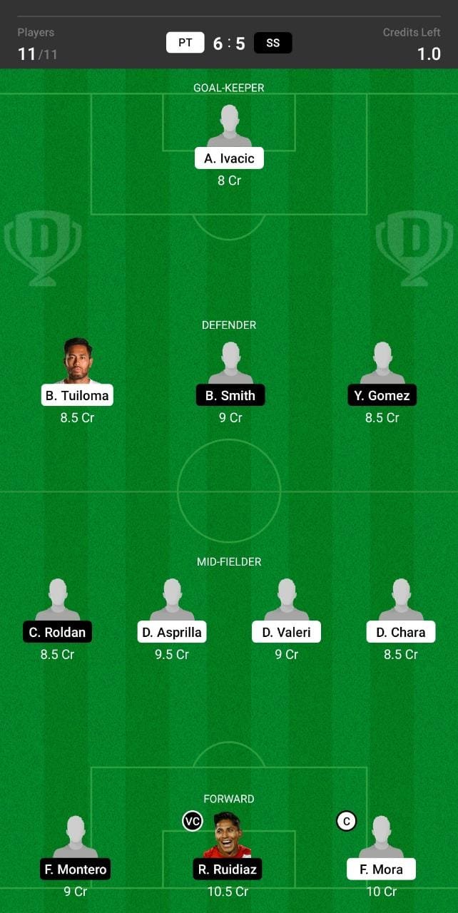 PT vs SS Dream11 Team fantasy Prediction Major League Soccer