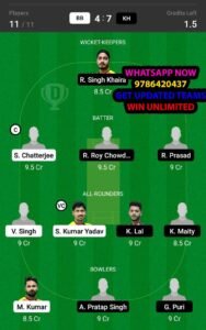 BB vs KH 26th Match Dream11 Team fantasy Prediction BYJU'S Bengal T20 Challengers