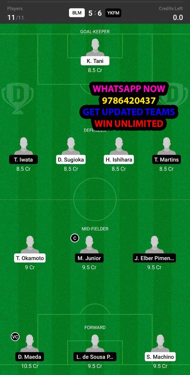 BLM vs YKFM Dream11 Team fantasy Prediction Japanese League