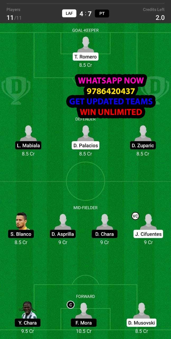 LAF vs PT Dream11 Team fantasy Prediction Major League Soccer