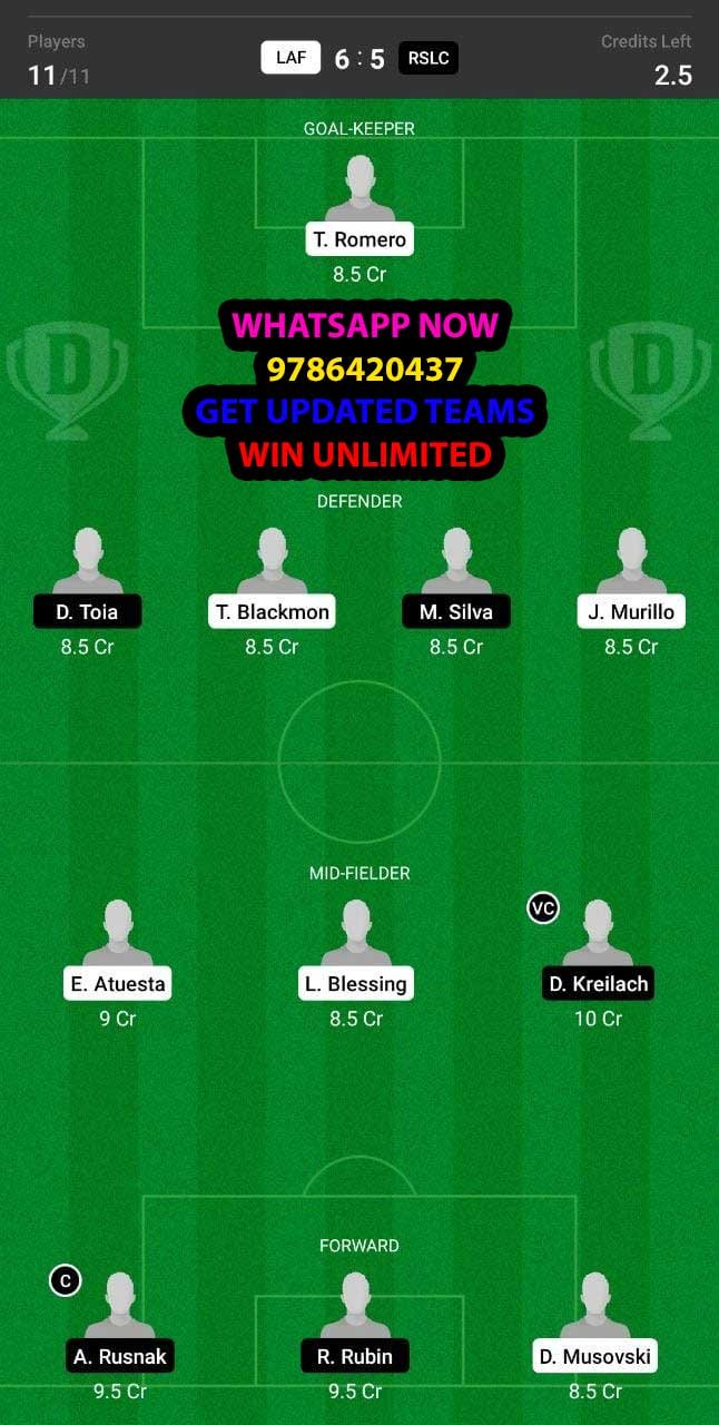 LAF vs RSLC Dream11 Team fantasy Prediction Major League Soccer