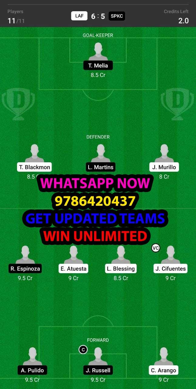 LAF vs SPKC Dream11 Team fantasy Prediction Major League Soccer