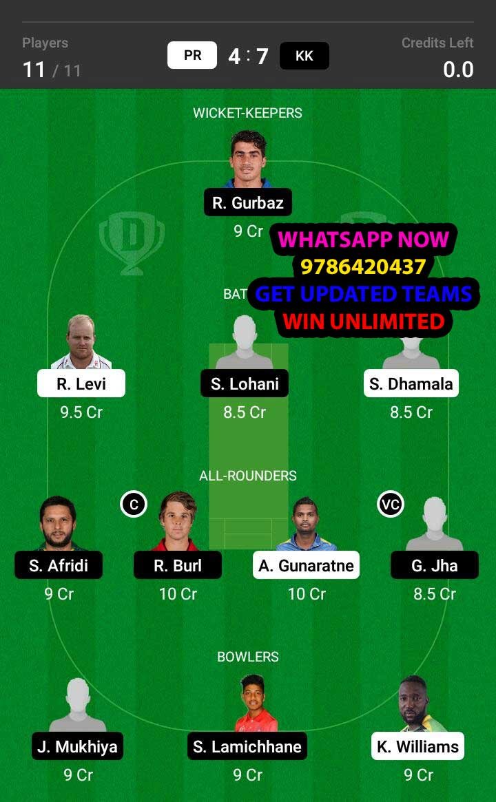 PR vs KK 6th Match Dream11 Team fantasy Prediction Everest Premier League T20