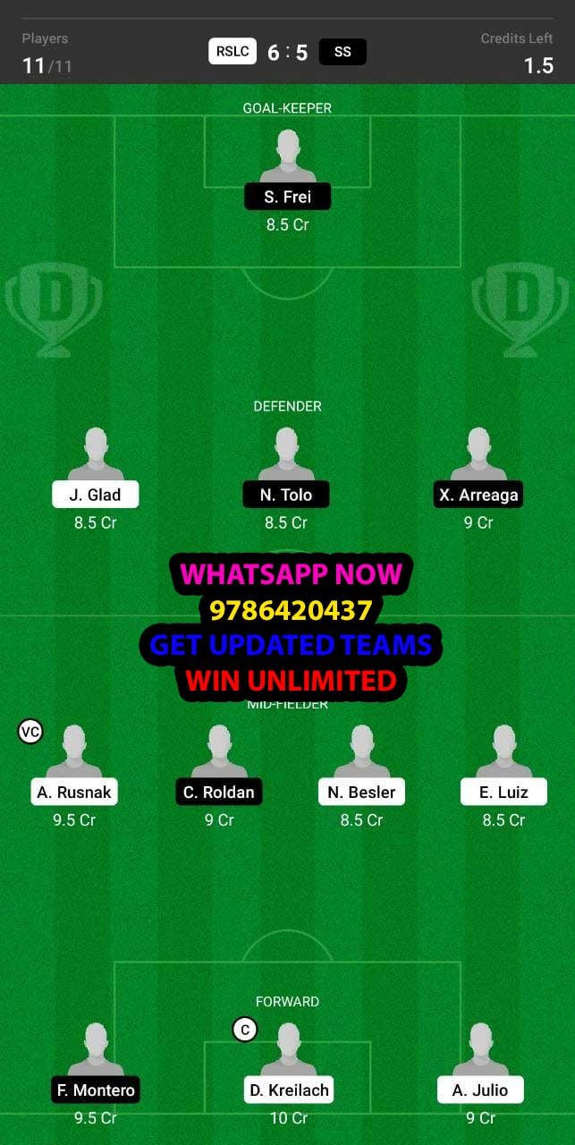 RSLC vs SS Dream11 Team fantasy Prediction Major League Soccer