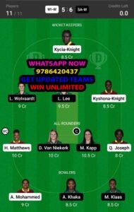 WI-W vs SA-W 2nd T20 Match Dream11 Team fantasy Prediction South Africa Women tour of West Indies