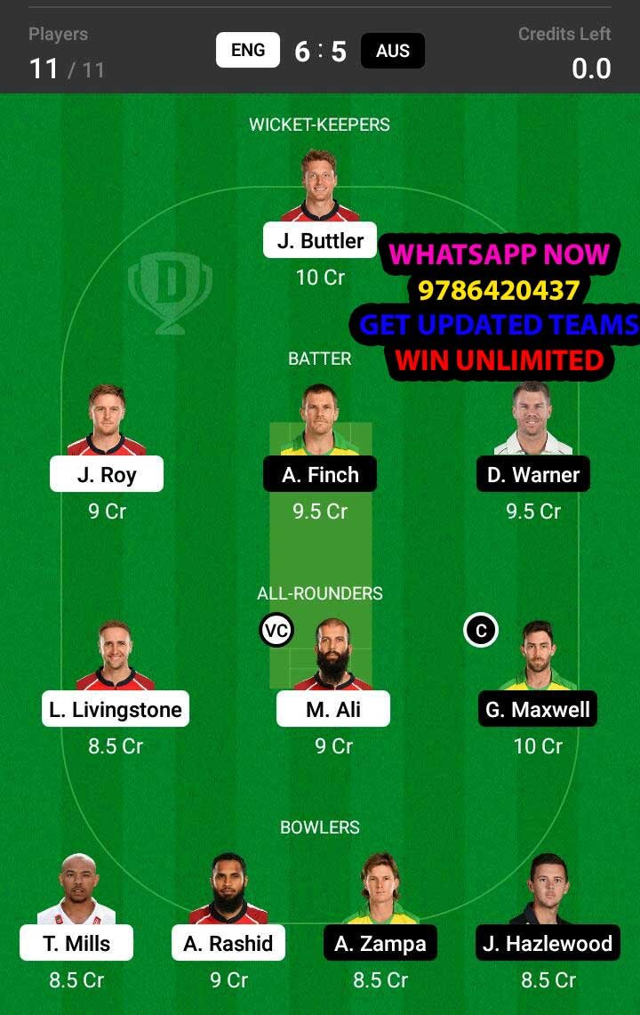 ENG vs AUS 26th Match Dream11 Team fantasy Prediction ICC Men's T20 World Cup