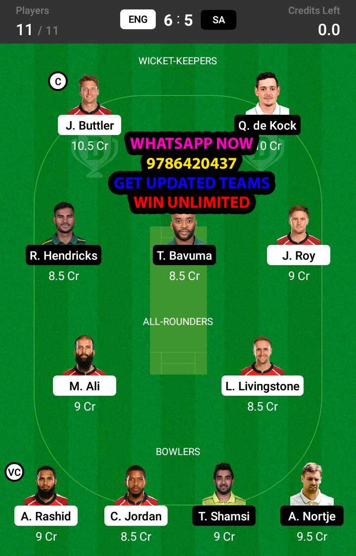 ENG vs SA 39th Match Dream11 Team fantasy Prediction ICC Men's T20 World Cup