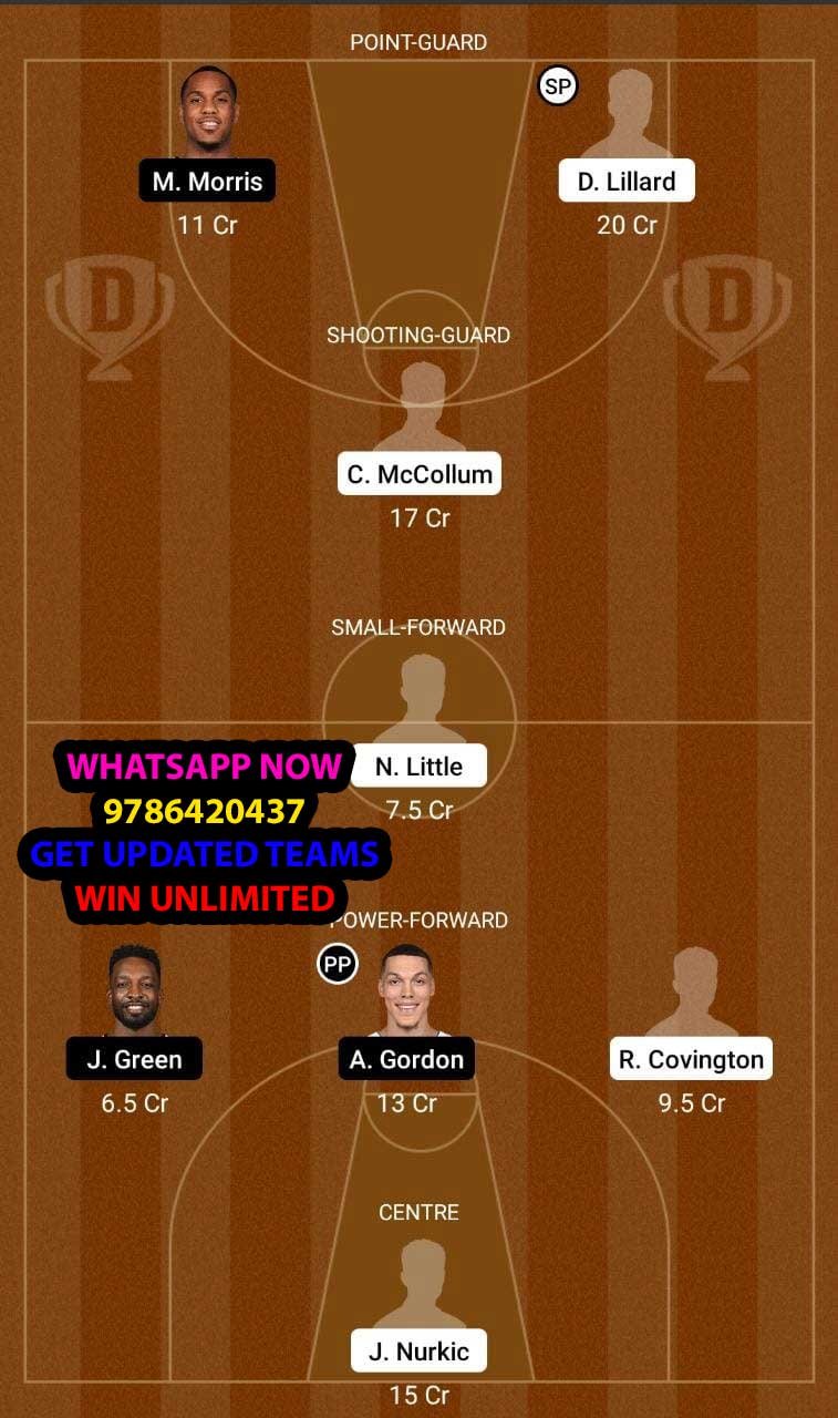 POR vs DEN Dream11 Team fantasy Prediction NBA