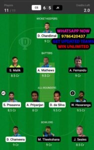 CS vs JK 17th Match Dream11 Team fantasy Prediction Lanka Premier League T20