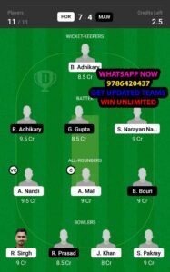 HOR vs MAW 27th Match Dream11 Team fantasy Prediction BYJU'S Bengal Inter-district T20