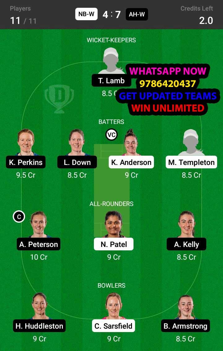 NB-W vs AH-W 7th Match Dream11 Team fantasy Prediction Dream11 Womens Super Smash T20