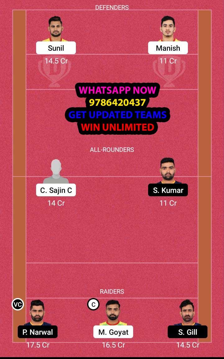 PAT vs UP 10th Match Dream11 Team fantasy Prediction Vivo Pro Kabaddi