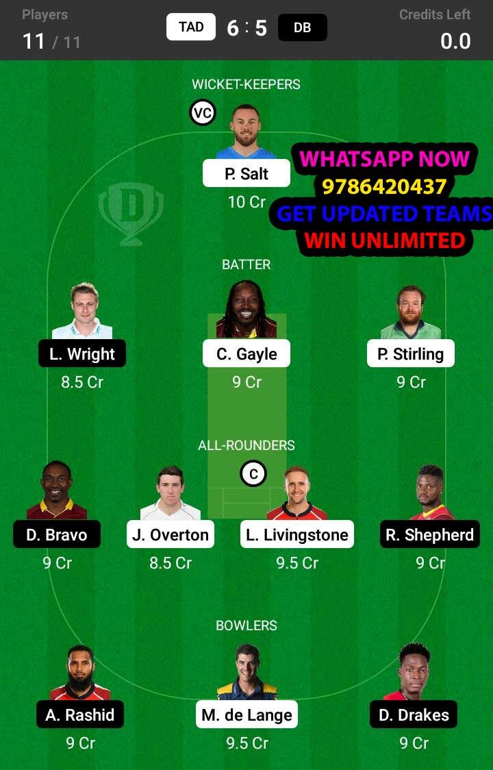 TAD vs DB 30th Match Dream11 Team fantasy Prediction Abu Dhabi T20