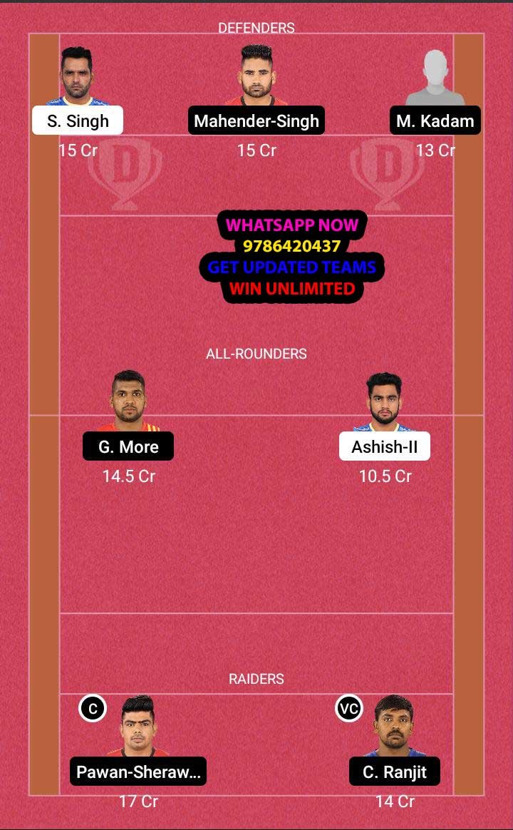 TAM vs BLR 8th Match Dream11 Team fantasy Prediction Vivo Pro Kabaddi