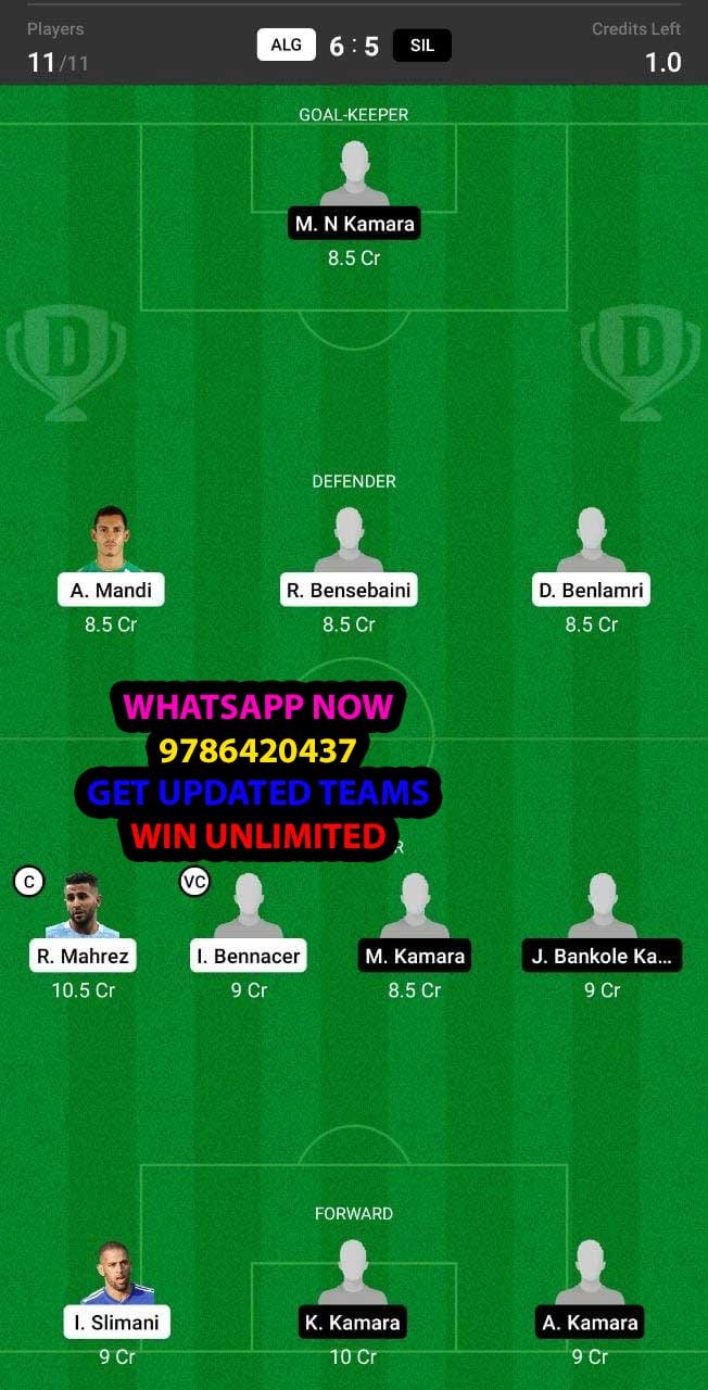 ALG vs SIL Dream11 Team fantasy Prediction African Cup of Nations