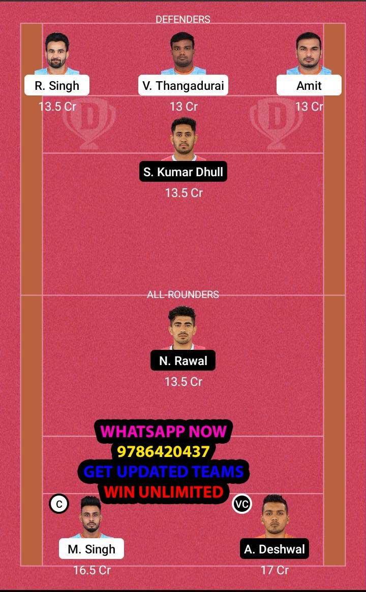 BEN vs JAI 75th Match Dream11 Team fantasy Prediction Vivo Pro Kabaddi